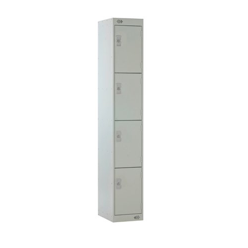 Locker 4 Door 300mm Deep Light Grey/Grey