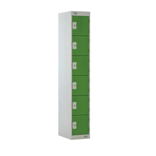 Locker 6 Door 300mm Deep Green/Grey