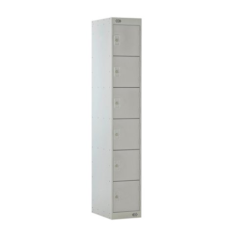 Locker 6 Door 300mm Deep Light Grey/Grey