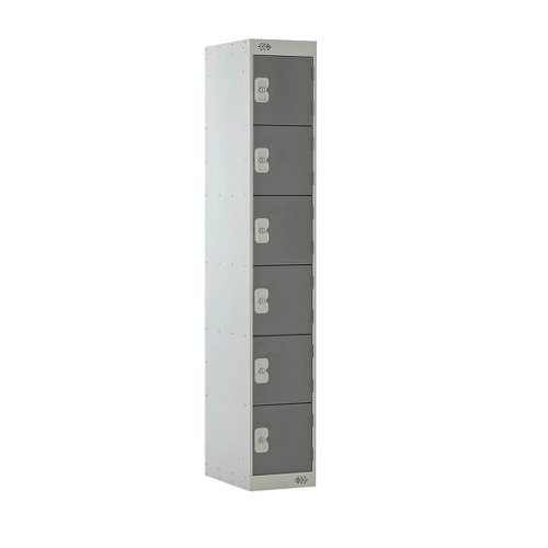 Locker 6 Door 450mm Deep Dark Grey/Grey