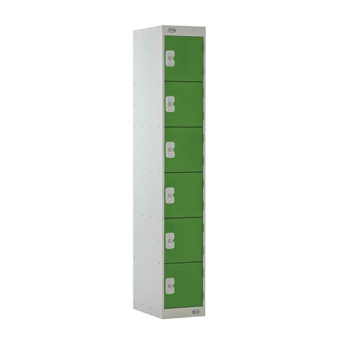 Locker 6 Door 450mm Deep Green/Grey