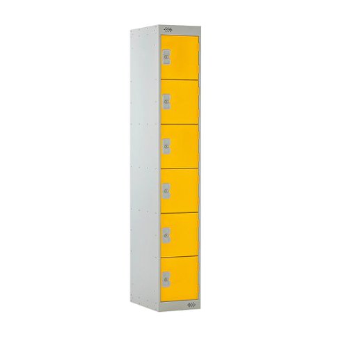 Locker 6 Door 450mm Deep Yellow/Grey