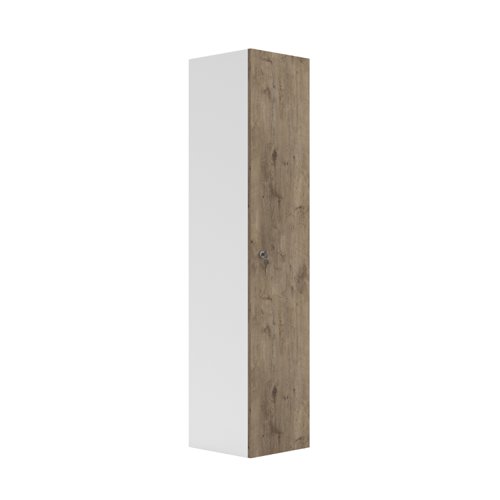 Wooden Locker (FSC) 1 Door Grey Nebraska Oak