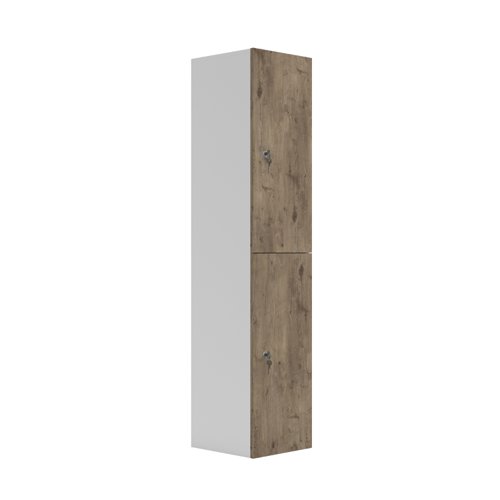 Wooden Locker (FSC) 2 Doors Grey Nebraska Oak