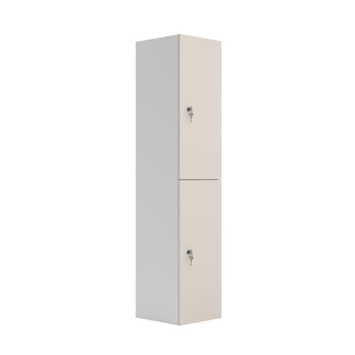 TCCP2GRY | This two door wooden locker features cam locks on each door and a sturdy 18mm wooden carcass. Available in a range of finishes to match any office aesthetic, this is a stylish and durable solution for your storage needs.