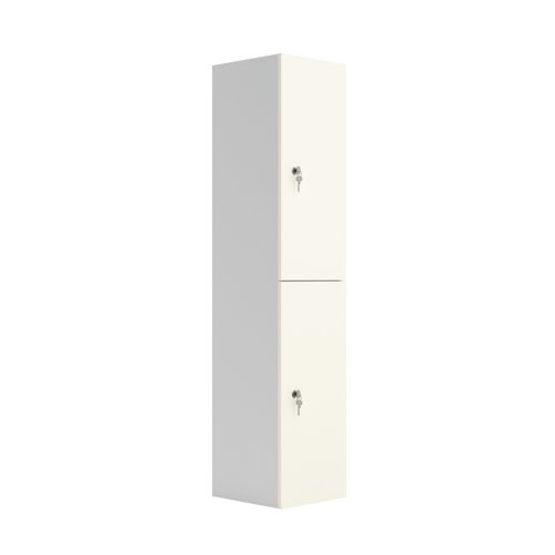 TCCP2WHT | This two door wooden locker features cam locks on each door and a sturdy 18mm wooden carcass. Available in a range of finishes to match any office aesthetic, this is a stylish and durable solution for your storage needs.