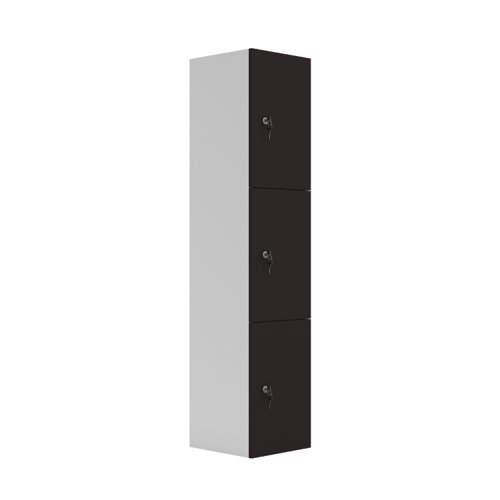 TCCP3BK | This three door wooden locker features cam locks on each door and a sturdy 18mm wooden carcass. Available in a range of finishes to match any office aesthetic, this is a stylish and durable solution for your storage needs.