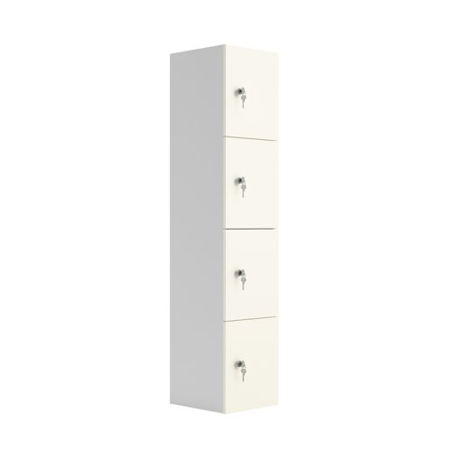 TCCP4WHT | This four door wooden locker features cam locks on each door and a sturdy 18mm wooden carcass. Available in a range of finishes to match any office aesthetic, this is a stylish and durable solution for your storage needs.