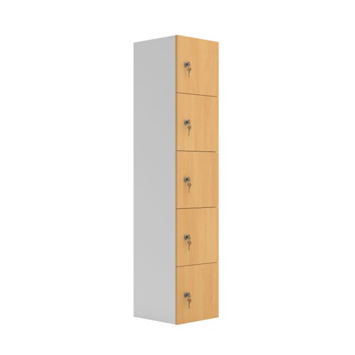 Five Door Unit Complete with Shelf, Coat Hooks, Cam Lock (FSC) Ellmau Beech