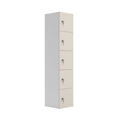 Five Door Unit Complete with Shelf, Coat Hooks, Cam Lock (FSC) Grey