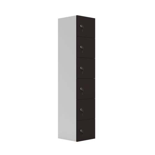 Six Door Unit Complete with Shelf, Coat Hooks, Cam Lock (FSC) Anthracite