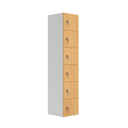 Six Door Unit Complete with Shelf, Coat Hooks, Cam Lock (FSC) Ellmau Beech