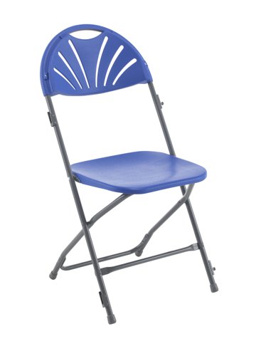 Titan Linking Fan Back Folding Chair Blue