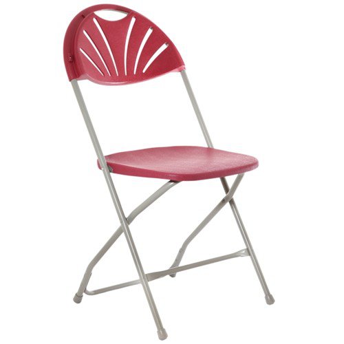 Titan Linking Fan Back Folding Chair Burgundy