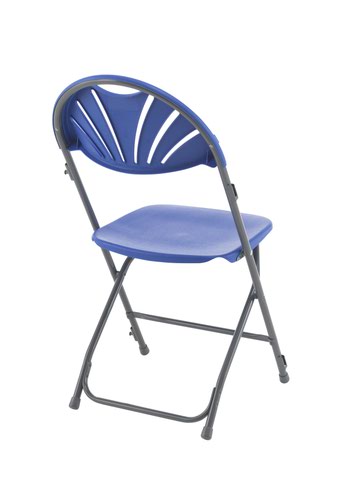 Titan Linking Fan Back Folding Chair Blue