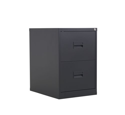 TC Steel 2 Drawer Filing Cabinet Black