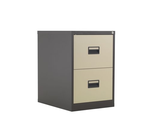 TC Steel 2 Drawer Filing Cabinet Coffee Cream