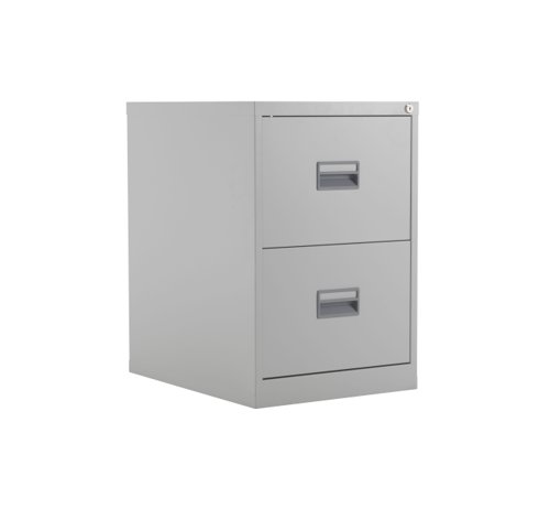 TC Steel 2 Drawer Filing Cabinet Grey