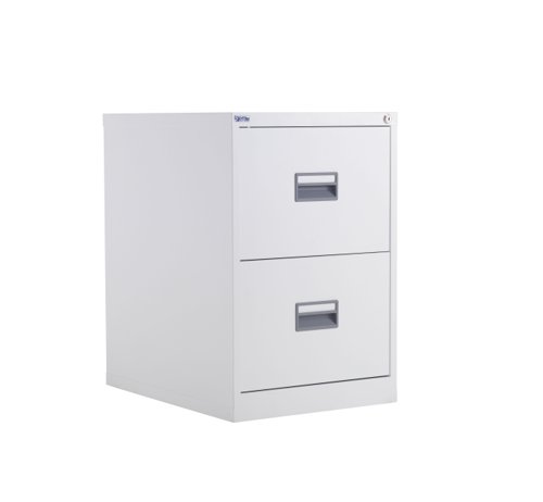 TC Steel 2 Drawer Filing Cabinet White