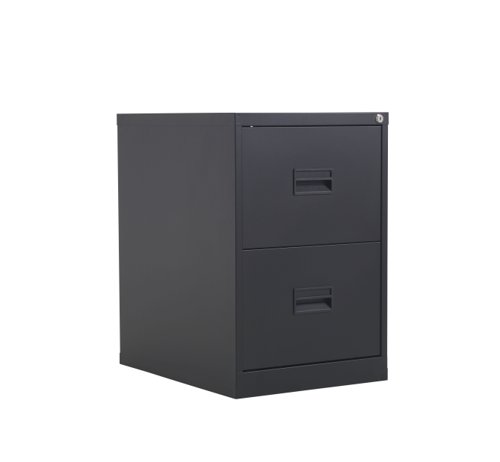 TC Steel 2 Drawer Filing Cabinet - Black
