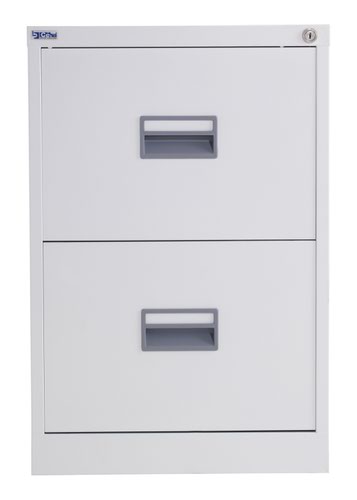 TCS2FC-WH | The TC Steel 2 Drawer Filing Cabinet is the perfect solution for your office storage needs. Made from high-quality steel, this 2 drawer filing cabinet is built to last. With 100% drawer extension, you can easily access all your files and documents. The anti-tilt feature ensures that the cabinet stays stable and prevents accidents. The cabinet fits A4 side to side with a filing bar and foolscap side to side, making it versatile for all your filing needs. The sleek design and durable construction make this filing cabinet a great addition to any office. Get organized and stay productive with the TC Steel 2 Drawer Filing Cabinet.