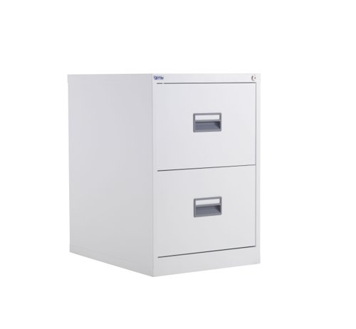 TC Steel 2 Drawer Filing Cabinet : White