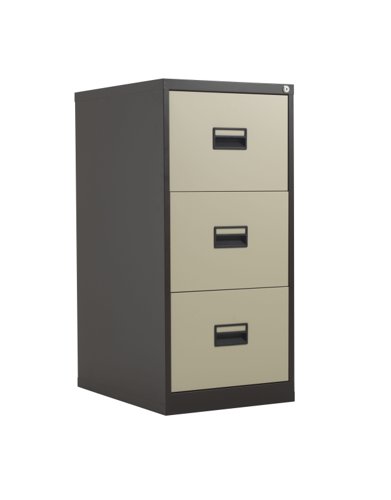 TC Steel 3 Drawer Filing Cabinet Coffee Cream