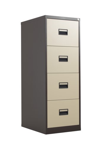 TC Steel 4 Drawer Filing Cabinet Coffee Cream