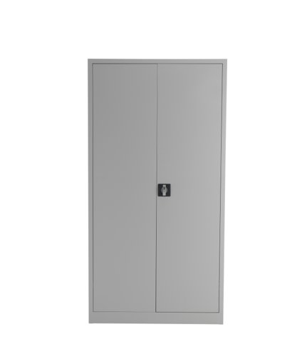 TCSDDC1790GR | The TC Steel Double Door Cupboard is the perfect solution for those looking for a durable and secure storage option for their office space. Made from high-quality steel, this tambour office unit provides an alternative to traditional wooden storage options. The lockable side-opening shutter doors ensure that your items are safe and secure, while the ability to mix flat shelves and suspension frames together allows for customizable storage options. Available in a variety of colour options, this cupboard provides ample storage space for a neat and tidy workspace. Say goodbye to cluttered desks and hello to a more organized office with the TC Steel Double Door Cupboard.