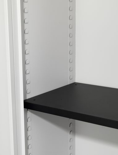 TCSDDC1950WH | The TC Steel Double Door Cupboard is the perfect solution for those looking for a durable and secure storage option for their office space. Made from high-quality steel, this tambour office unit provides an alternative to traditional wooden storage options. The lockable side-opening shutter doors ensure that your items are safe and secure, while the ability to mix flat shelves and suspension frames together allows for customizable storage options. Available in a variety of colour options, this cupboard provides ample storage space for a neat and tidy workspace. Say goodbye to cluttered desks and hello to a more organized office with the TC Steel Double Door Cupboard.
