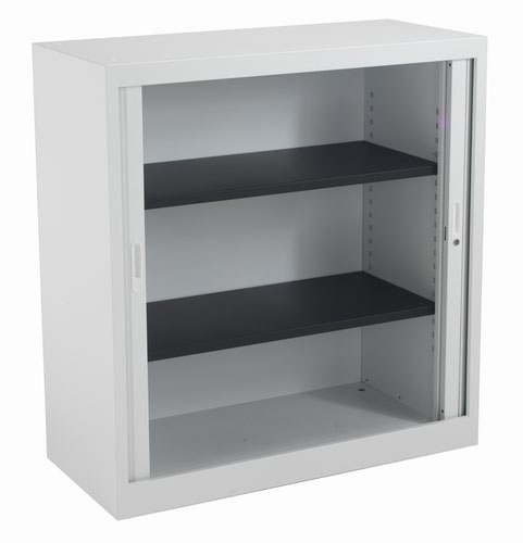 TCSOT1050WH | The TC Steel Open Tambour is the perfect solution for those looking for a durable and stylish storage unit for their office. Made from high-quality steel, this open tambour provides an alternative to traditional wooden storage units. With the ability to mix flat shelves and suspension frames together, you can customize the unit to fit your specific needs. Available in a variety of colour options, this unit is sure to complement any office decor. Not only does it look great, but it also provides ample storage space for a neat and tidy workspace. Say goodbye to cluttered desks and hello to a more organized office with the TC Steel Open Tambour.