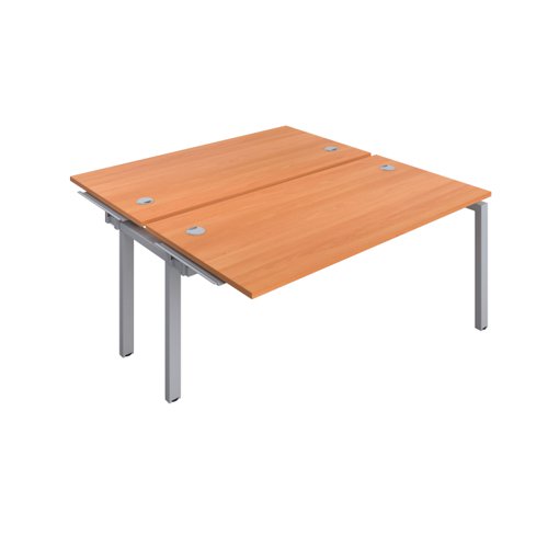 Telescopic Sliding Bench Extension with Cable Ports : 2 Person : 1600 X 800 : Beech/Silver