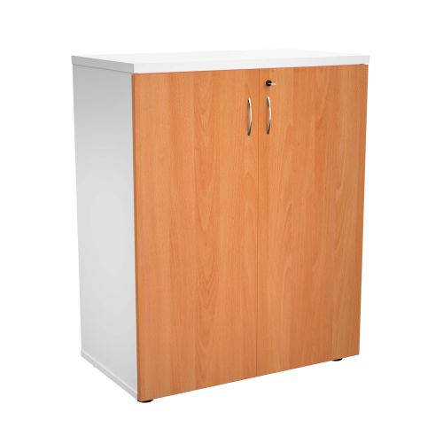 1000 Wooden Cupboard (450mm Deep) White Carcass Beech Doors