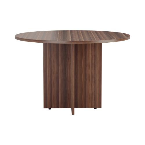1100mm Round Meeting Table - Dark Walnut