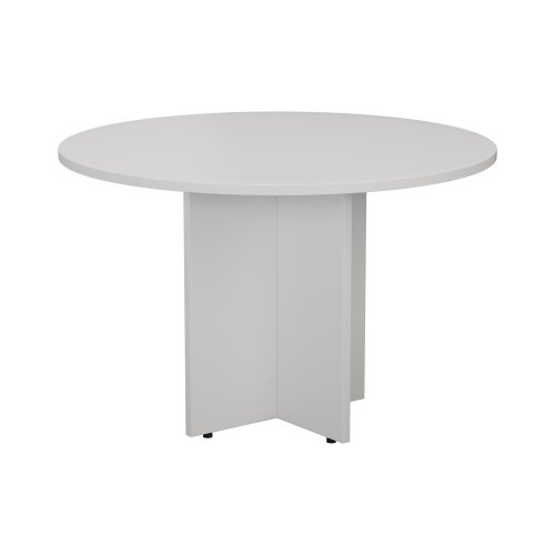 TES1100DWH | Introducing our Round Meeting Table, the perfect addition to any meeting or boardroom. With rubber feet to prevent slipping, you can rest assured that your meetings will be safe and secure. Available in various colour finishes, you can choose the perfect match for your office decor. Plus, with our 5 year component guarantee, you can trust that this table will last for years to come.