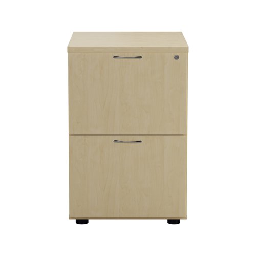 The Essentials Filing Cabinet 2 Drawer is the perfect solution for storing important documents or information. This two drawer filing cabinet is lockable, ensuring that your confidential information is kept safe and secure. Made from high-quality wood, this filing cabinet is not only durable but also stylish, making it a great addition to any office or home. Available as part of a range, you can easily match it with other furniture pieces to create a cohesive look. With its ample storage space and lockable drawers, the Essentials Filing Cabinet 2 Drawer is a must-have for anyone who values organization and security.