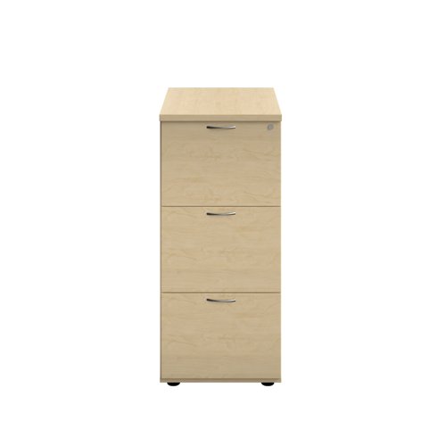 The Essentials Filing Cabinet 3 Drawer is the perfect solution for storing important documents or information. This three drawer filing cabinet is lockable, ensuring that your confidential information remains secure. Made from high-quality wood, this filing cabinet is not only durable but also stylish. It is available as part of a range, allowing you to create a cohesive look in your office or workspace. With ample storage space, you can easily organize your files and keep them within reach. The Essentials Filing Cabinet 3 Drawer is a must-have for any office or home workspace, providing you with the peace of mind that your important documents are safe and secure.