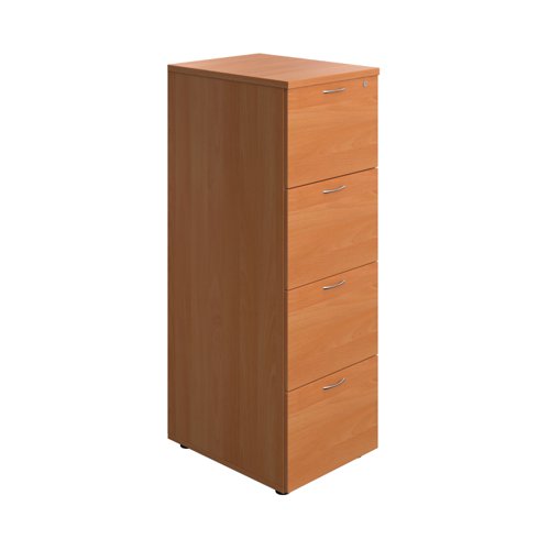 Essentials Filing Cabinet 4 Drawer Beech TC Group