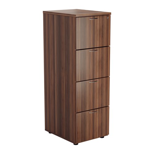 The Essentials Filing Cabinet 4 Drawer is the perfect solution for storing important documents or information. This four drawer filing cabinet is lockable, ensuring that your confidential information is kept safe and secure. Made from high-quality wood, this filing cabinet is not only durable but also stylish, making it a great addition to any office or home. Available as part of a range, you can easily match it with other furniture pieces to create a cohesive look. With ample storage space, you can easily organize your files and keep them within reach. Invest in the Essentials Filing Cabinet 4 Drawer and enjoy the benefits of a well-organised workspace.