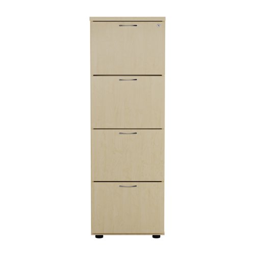 The Essentials Filing Cabinet 4 Drawer is the perfect solution for storing important documents or information. This four drawer filing cabinet is lockable, ensuring that your confidential information is kept safe and secure. Made from high-quality wood, this filing cabinet is not only durable but also stylish, making it a great addition to any office or home. Available as part of a range, you can easily match it with other furniture pieces to create a cohesive look. With ample storage space, you can easily organize your files and keep them within reach. Invest in the Essentials Filing Cabinet 4 Drawer and enjoy the benefits of a well-organised workspace.