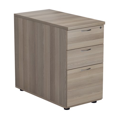 TESDHP3/800GO | The Essentials Desk High 3 Drawer Pedestal is the perfect solution for your office storage needs. This three drawer filing cabinet is designed to fit perfectly under your desk, providing easy access to your files and documents. The desk high pedestal is lockable, ensuring the safety and security of your important files. Made from sturdy and longwearing wooden materials, this suspension filing cabinet is built to last. With its sleek and modern design, it will complement any office decor. The Essentials Desk High 3 Drawer Pedestal is a must-have for any office looking to maximize their storage space while maintaining a professional and organised workspace.