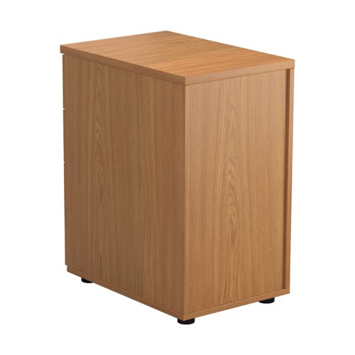 TESDHP3/800NO | The Essentials Desk High 3 Drawer Pedestal is the perfect solution for your office storage needs. This three drawer filing cabinet is designed to fit perfectly under your desk, providing easy access to your files and documents. The desk high pedestal is lockable, ensuring the safety and security of your important files. Made from sturdy and longwearing wooden materials, this suspension filing cabinet is built to last. With its sleek and modern design, it will complement any office decor. The Essentials Desk High 3 Drawer Pedestal is a must-have for any office looking to maximize their storage space while maintaining a professional and organised workspace.