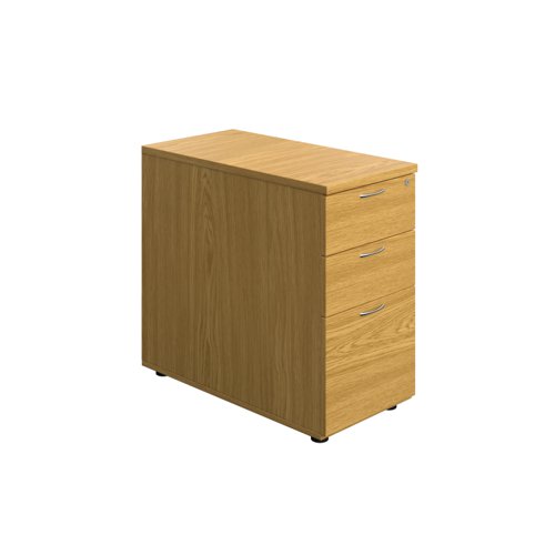 Essentials Desk High 3 Drawer Pedestal 800 Deep Nova Oak