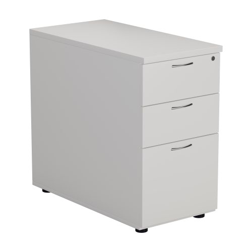 Desk High 3 Drawer Pedestal - 800 Deep - White