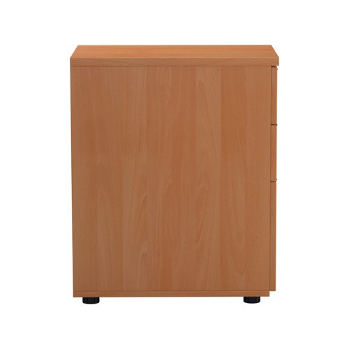 TESDHP3BE2 | The Essentials Desk High 3 Drawer Pedestal is the perfect solution for your office storage needs. This three drawer filing cabinet is designed to fit perfectly under your desk, providing easy access to your files and documents. The desk high pedestal is lockable, ensuring the safety and security of your important files. Made from sturdy and longwearing wooden materials, this suspension filing cabinet is built to last. With its sleek and modern design, it will complement any office decor. The Essentials Desk High 3 Drawer Pedestal is a must-have for any office looking to maximize their storage space while maintaining a professional and organised workspace.