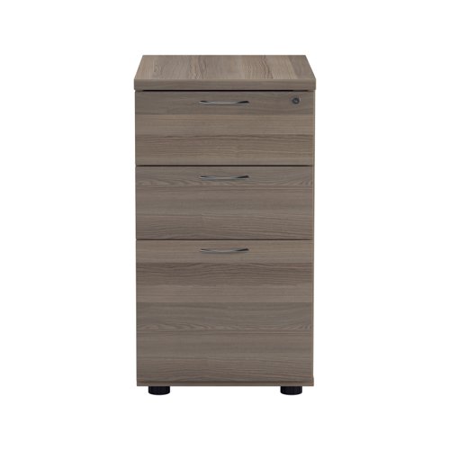 Essentials Desk High 3 Drawer Pedestal (FSC) 600 Deep Grey Oak