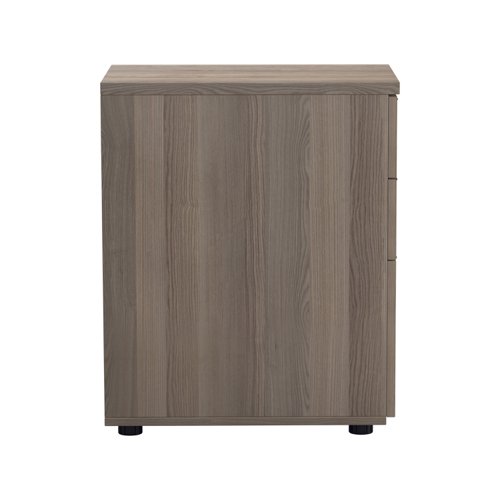 Essentials Desk High 3 Drawer Pedestal (FSC) 600 Deep Grey Oak