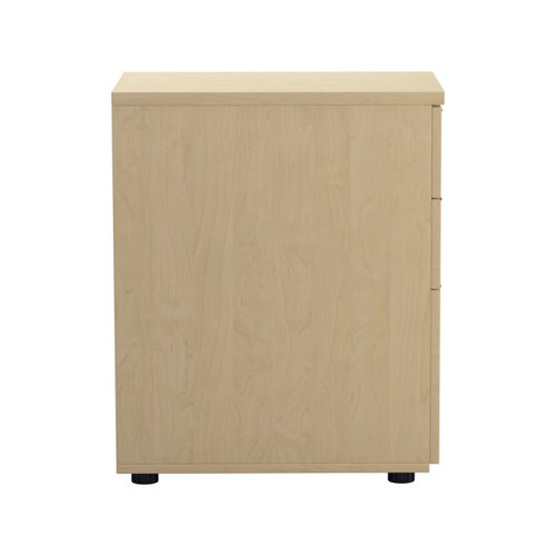 TESDHP3MA | The Essentials Desk High 3 Drawer Pedestal is the perfect solution for your office storage needs. This three drawer filing cabinet is designed to fit perfectly under your desk, providing easy access to your files and documents. The desk high pedestal is lockable, ensuring the safety and security of your important files. Made from sturdy and longwearing wooden materials, this suspension filing cabinet is built to last. With its sleek and modern design, it will complement any office decor. The Essentials Desk High 3 Drawer Pedestal is a must-have for any office looking to maximize their storage space while maintaining a professional and organised workspace.