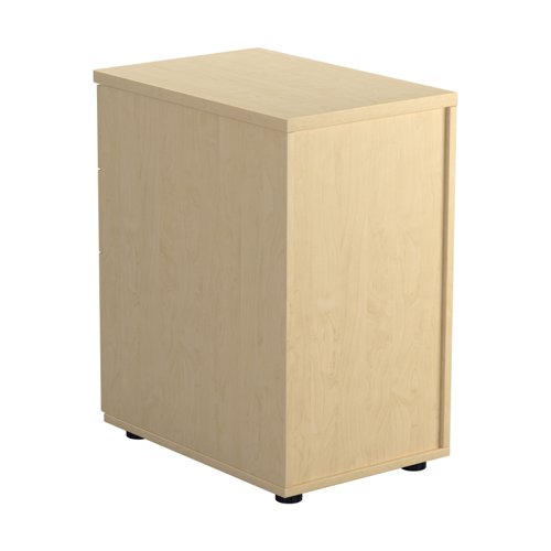 TESDHP3MA | The Essentials Desk High 3 Drawer Pedestal is the perfect solution for your office storage needs. This three drawer filing cabinet is designed to fit perfectly under your desk, providing easy access to your files and documents. The desk high pedestal is lockable, ensuring the safety and security of your important files. Made from sturdy and longwearing wooden materials, this suspension filing cabinet is built to last. With its sleek and modern design, it will complement any office decor. The Essentials Desk High 3 Drawer Pedestal is a must-have for any office looking to maximize their storage space while maintaining a professional and organised workspace.