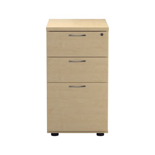 Essentials Desk High 3 Drawer Pedestal (FSC) 600 Deep Maple